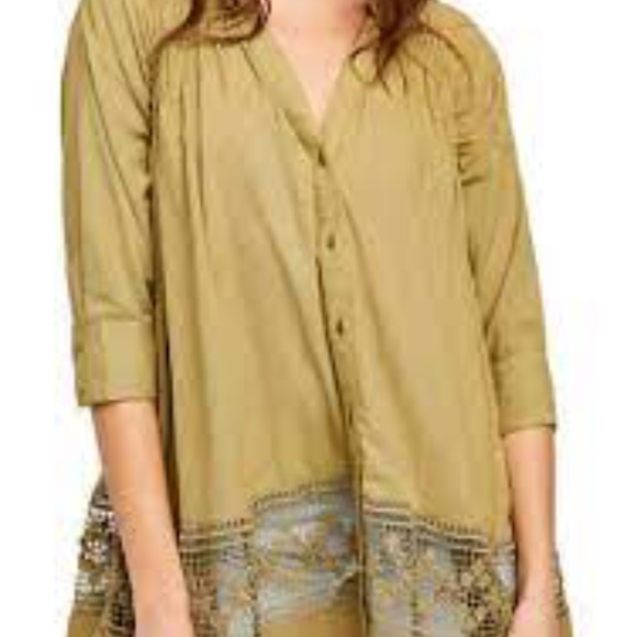 Free People Gardens Tunic in Green Clay sz xs NWT - Picture 1 of 4